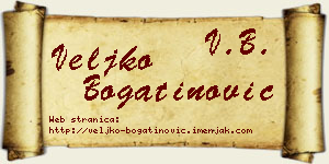 Veljko Bogatinović vizit kartica